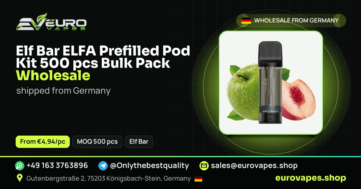 Elf Bar ELFA Prefilled Pod Kit 500 pcs Bulk Pack wholesale price and MOQ – Euro Vapes Germany
