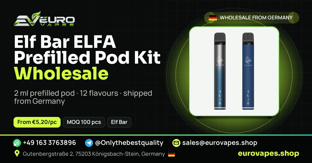 Elf Bar ELFA Prefilled Pod Kit wholesale price and MOQ – Euro Vapes Germany