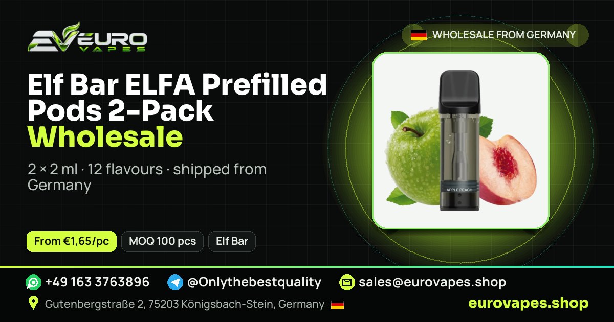 Elf Bar ELFA Prefilled Pods 2-Pack wholesale price and MOQ – Euro Vapes Germany