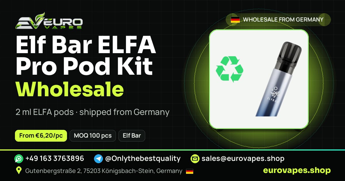 Elf Bar ELFA Pro Pod Kit wholesale price and MOQ – Euro Vapes Germany