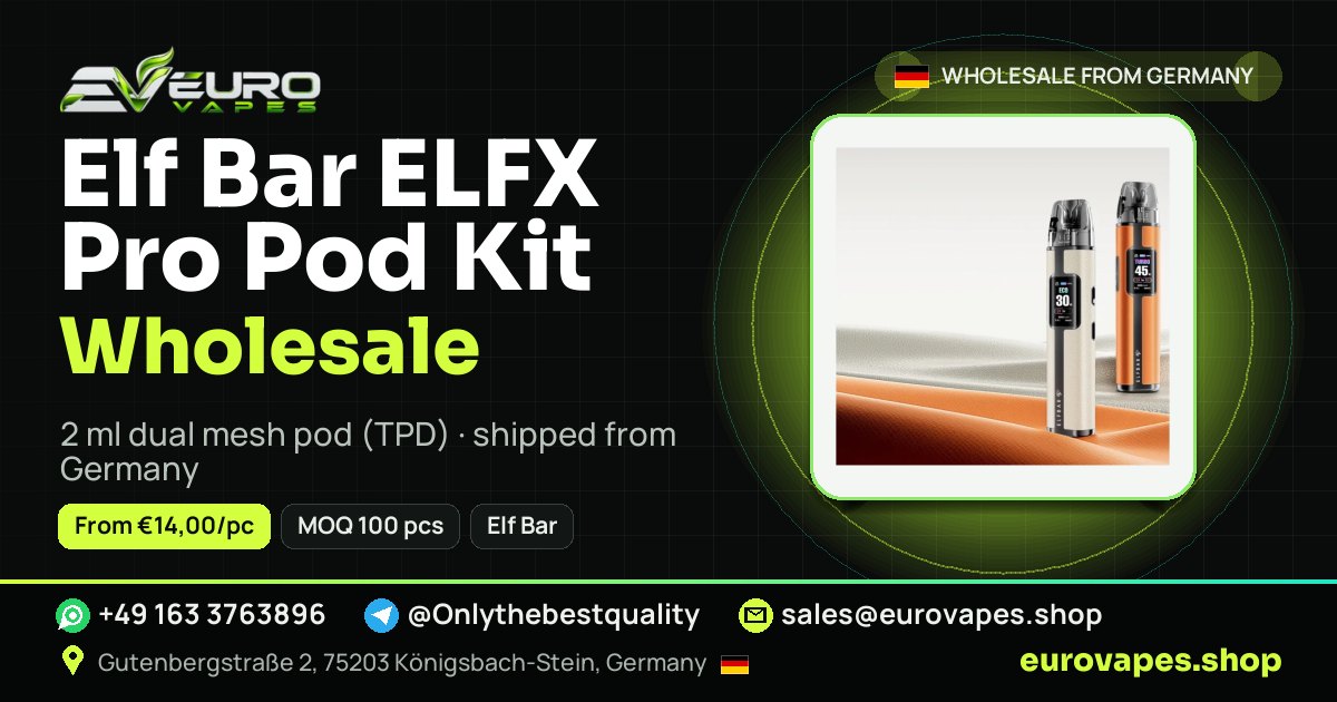 Elf Bar ELFX Pro Pod Kit wholesale price and MOQ – Euro Vapes Germany