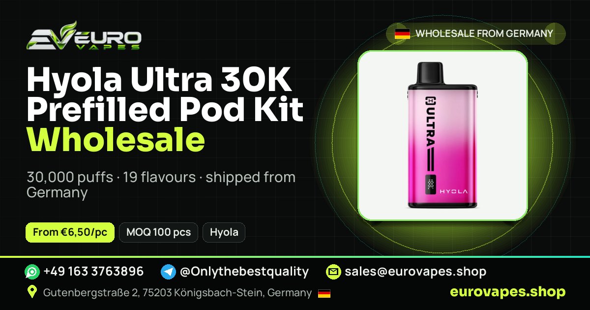 Hyola Ultra 30K Prefilled Pod Kit wholesale price and MOQ – Euro Vapes Germany