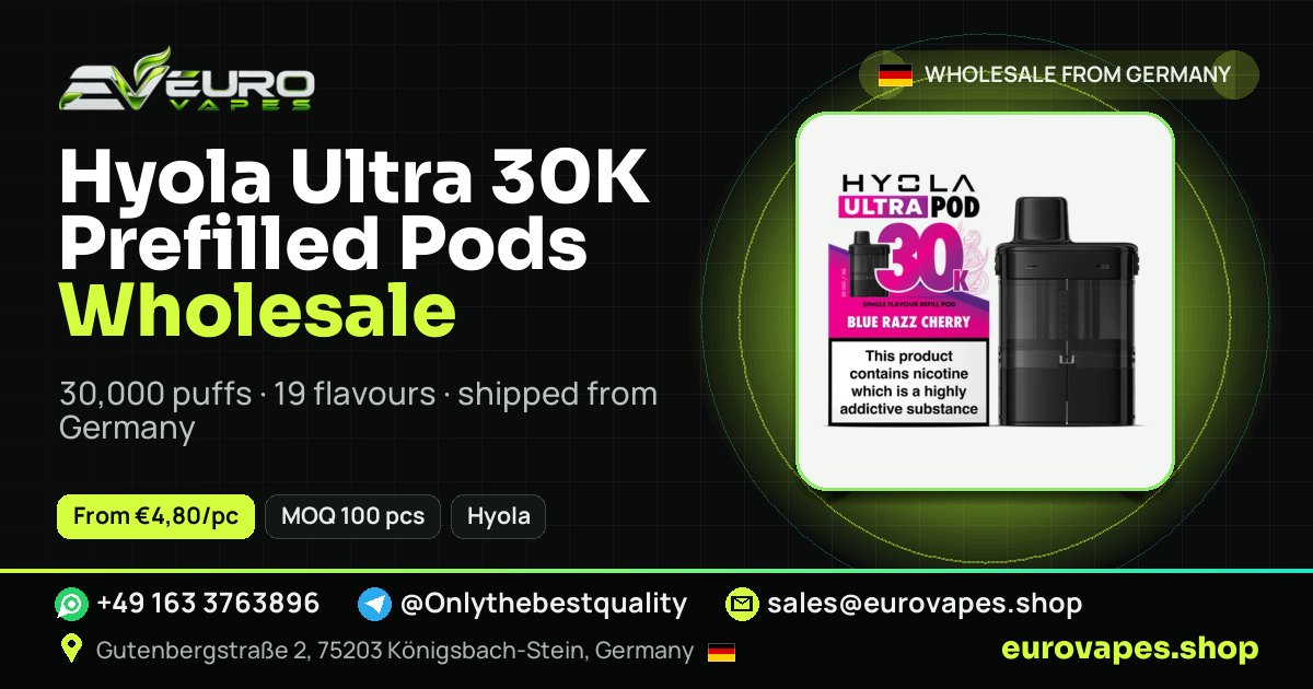 Hyola Ultra 30K Prefilled Pods wholesale price and MOQ – Euro Vapes Germany