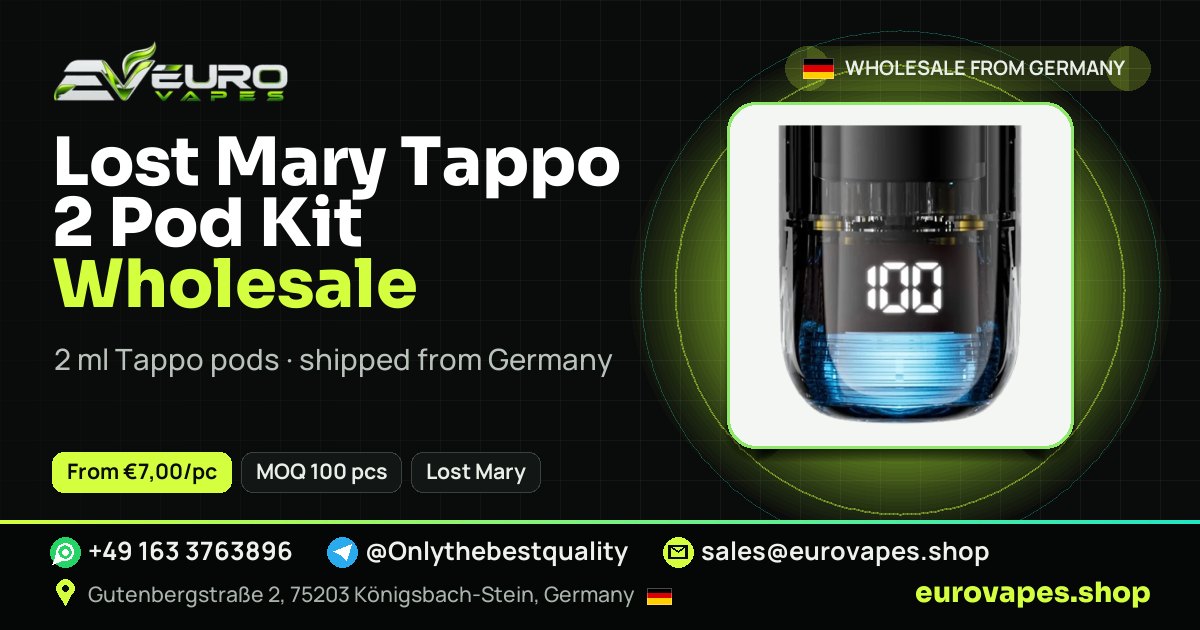 Lost Mary Tappo 2 Pod Kit wholesale price and MOQ – Euro Vapes Germany
