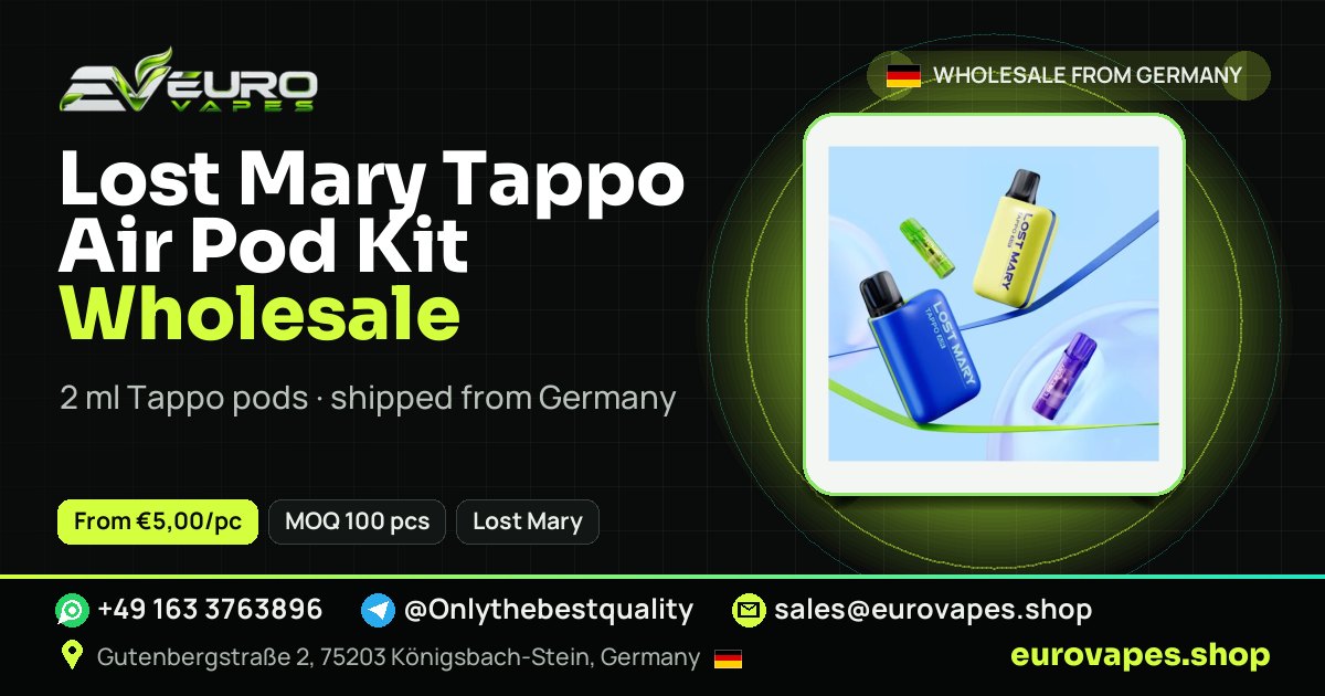 Lost Mary Tappo Air Pod Kit wholesale price and MOQ – Euro Vapes Germany