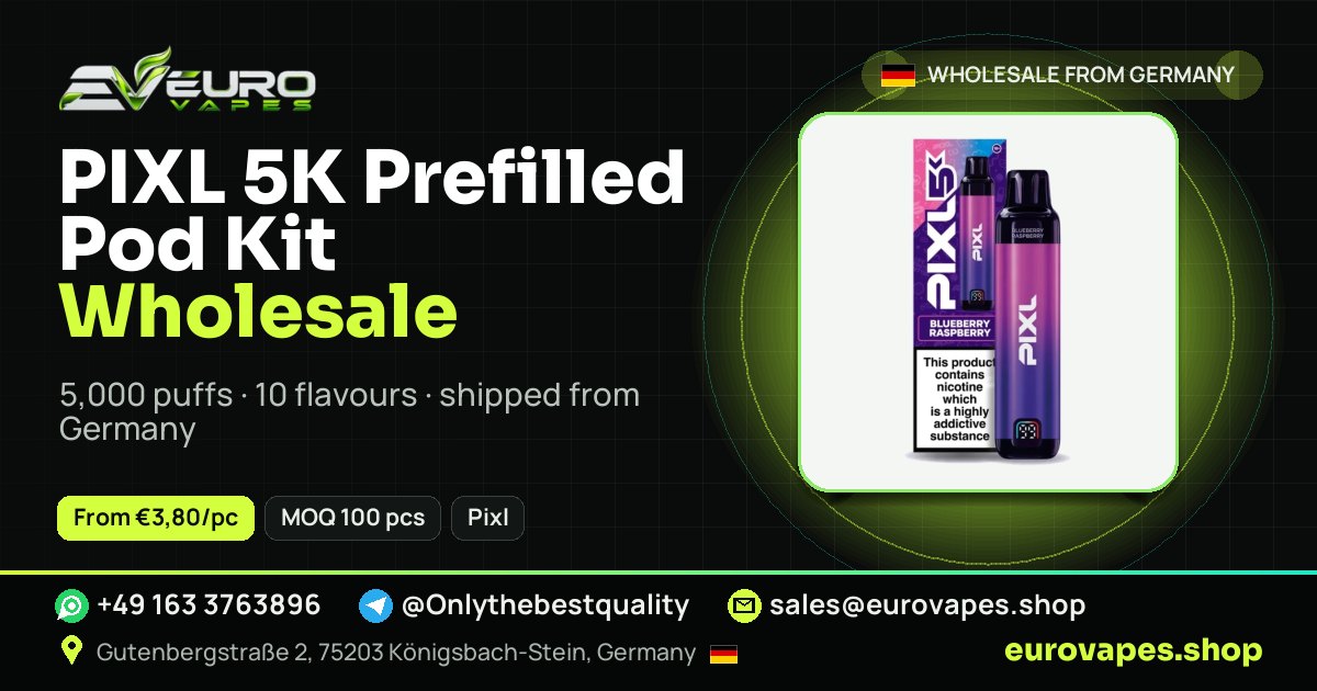 PIXL 5K Prefilled Pod Kit wholesale price and MOQ – Euro Vapes Germany
