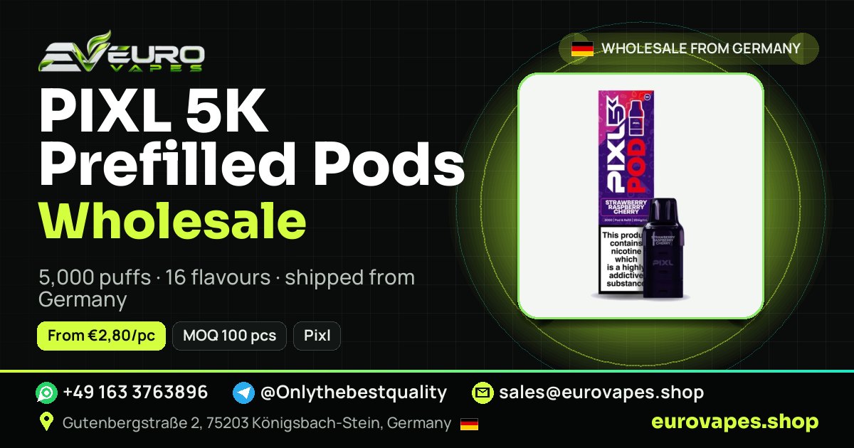PIXL 5K Prefilled Pods wholesale price and MOQ – Euro Vapes Germany
