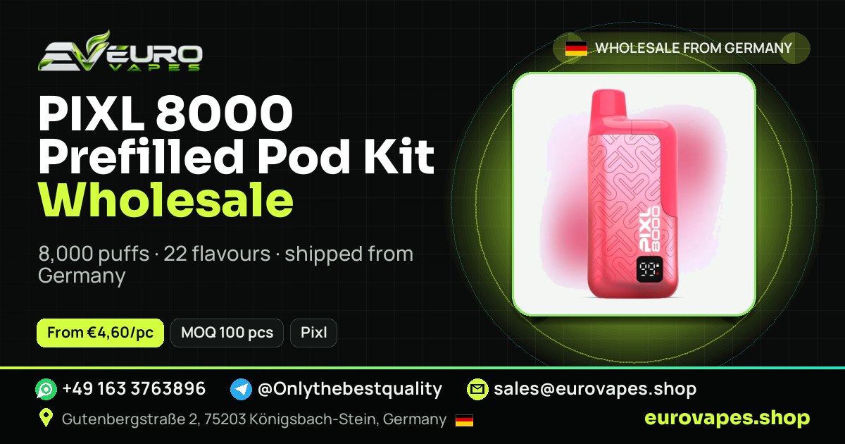 PIXL 8000 Prefilled Pod Kit wholesale price and MOQ – Euro Vapes Germany