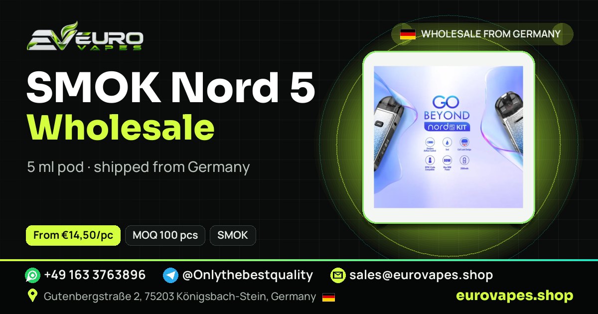 SMOK Nord 5 wholesale price and MOQ – Euro Vapes Germany