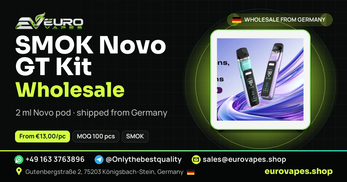 SMOK Novo GT Kit wholesale price and MOQ – Euro Vapes Germany