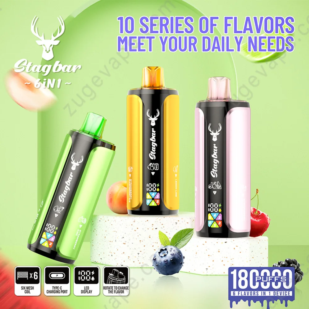 Stag Bar 180K 6-in-1 10-Pack wholesale – buy in bulk from Euro Vapes Germany